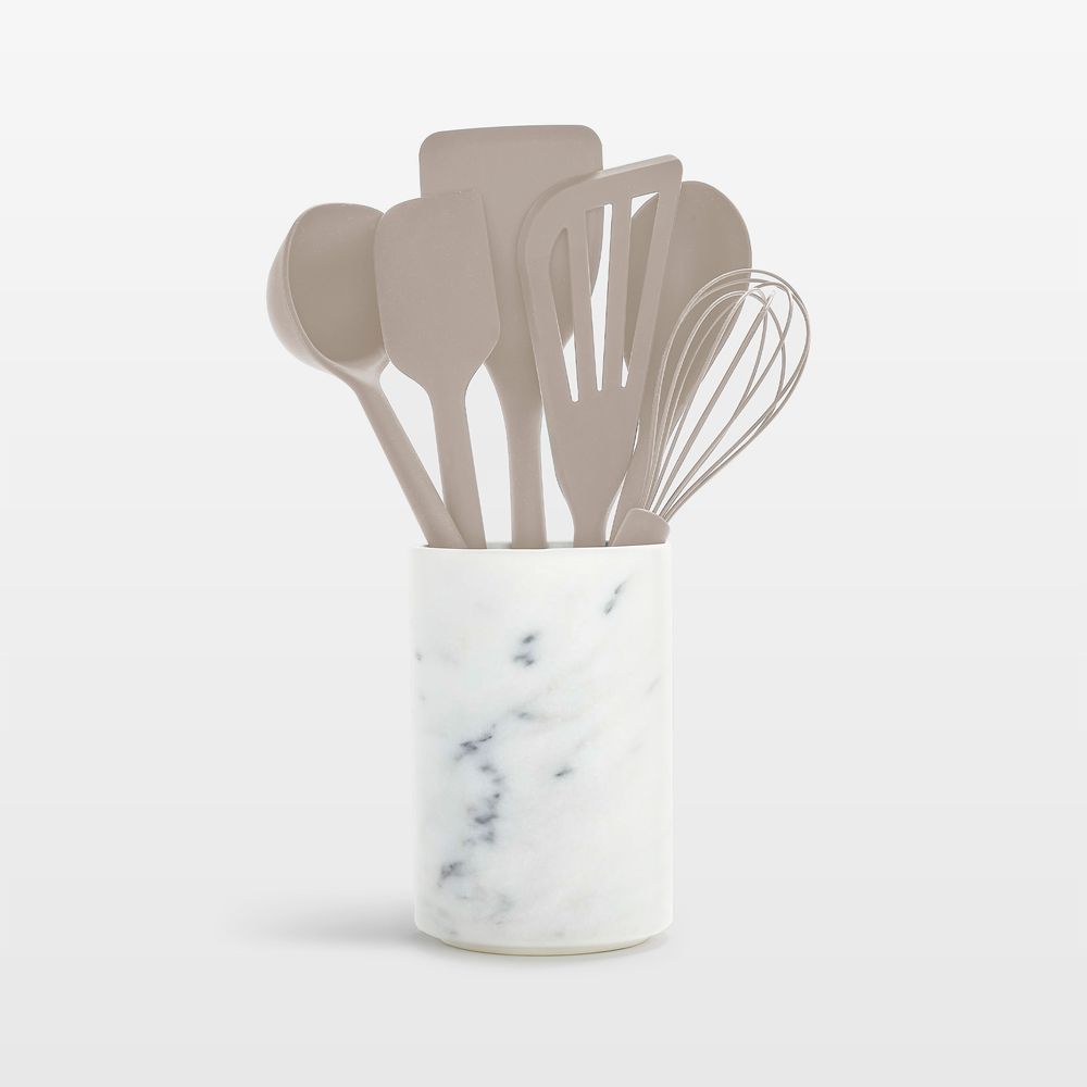 GreenPan Platinum Macadamia Silicone 7-Piece Utensil and Crock Set