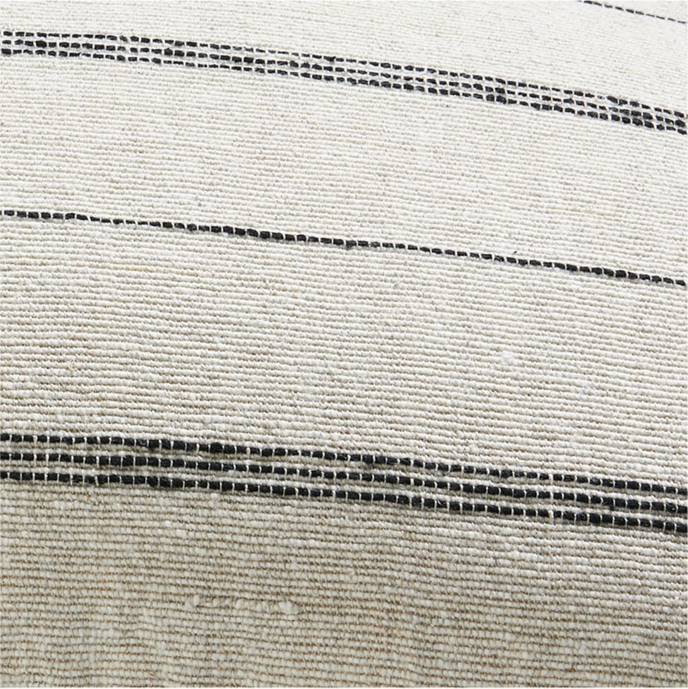 Alternative view of Chatou Organic Cotton Arctic Ivory Stripe 36"x16" Throw Pillow