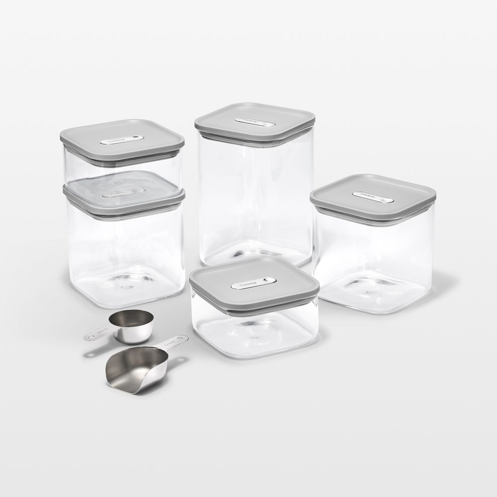 Caraway Grey Airtight 13-Piece Glass Food Storage Container Set with Plastic and Silicone Lids
