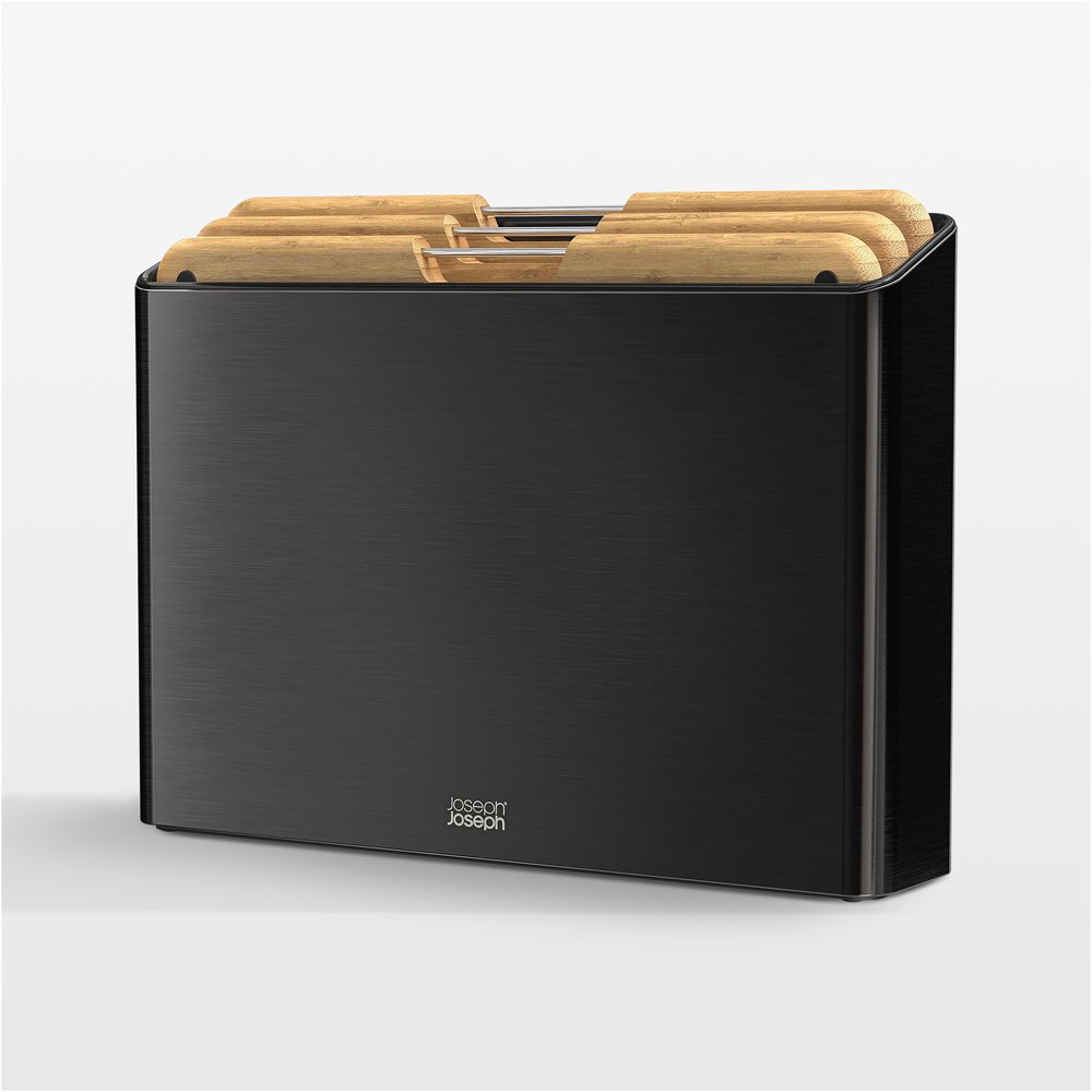 Joseph Joseph Black Folio Steel and Bamboo 3-piece Cutting Board Set