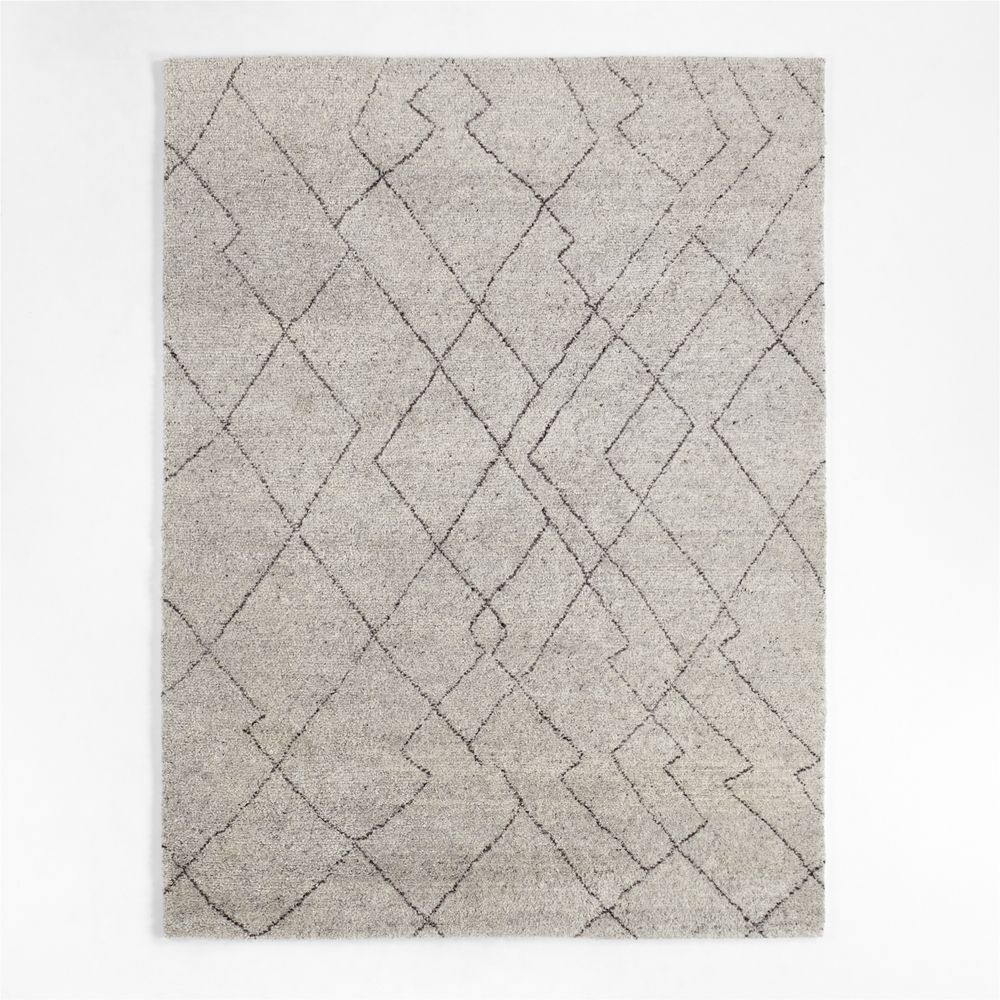 Tangier Wool Hand-Knotted Grey Moroccan Area Rug