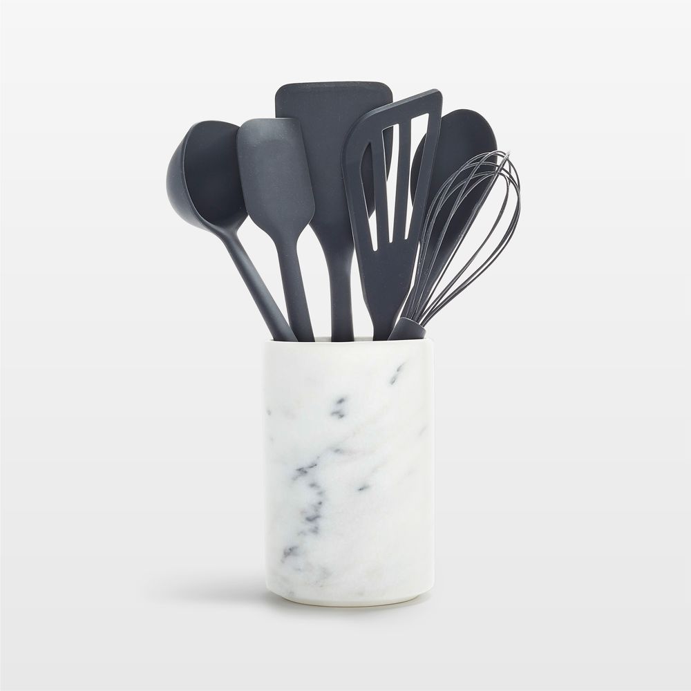 GreenPan Platinum Gray Silicone 7-Piece Utensil and Crock Set
