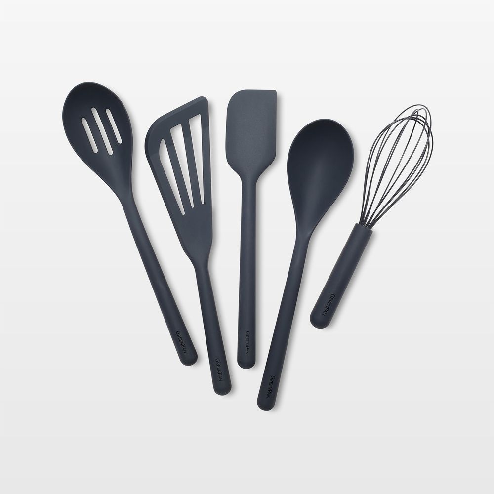 GreenPan Platinum Gray Silicone Tools 5-Piece Utensil Set