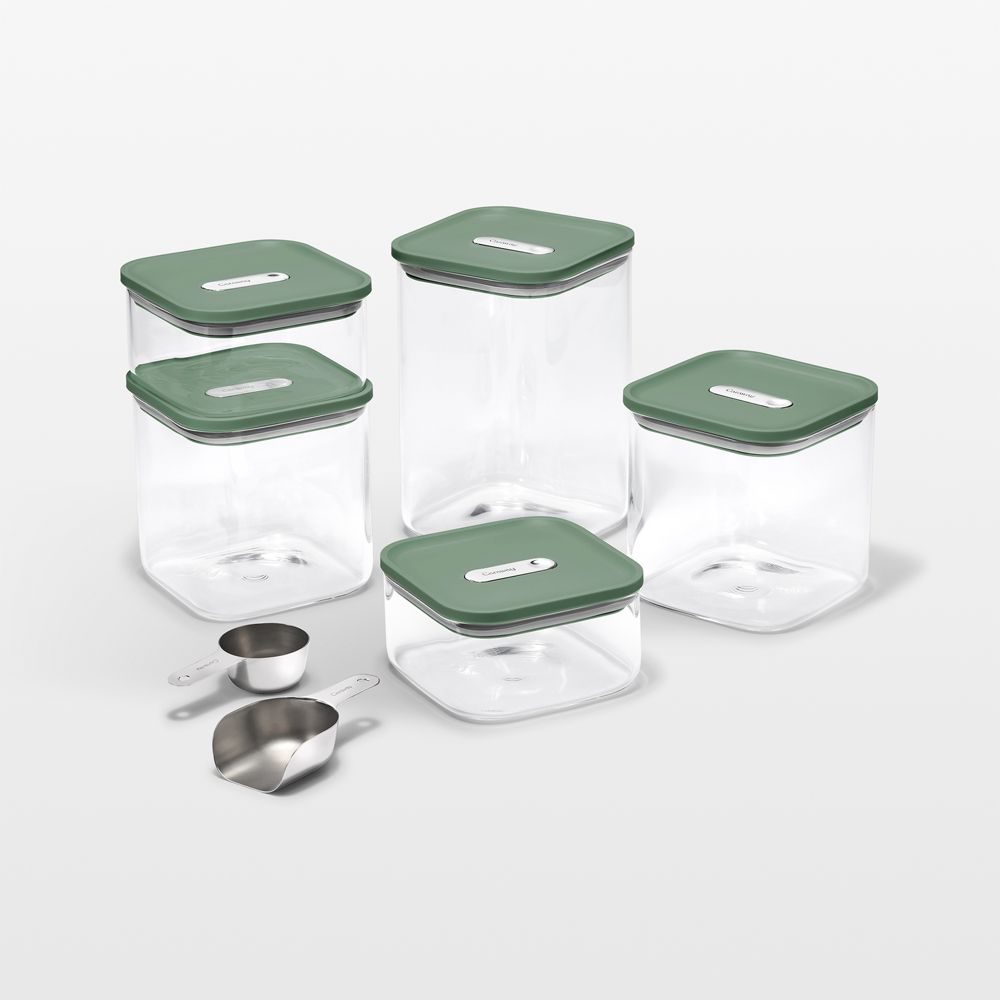 Caraway Sage 13-Piece Airtight Glass Food Storage Container Set with Plastic and Silicone Lids