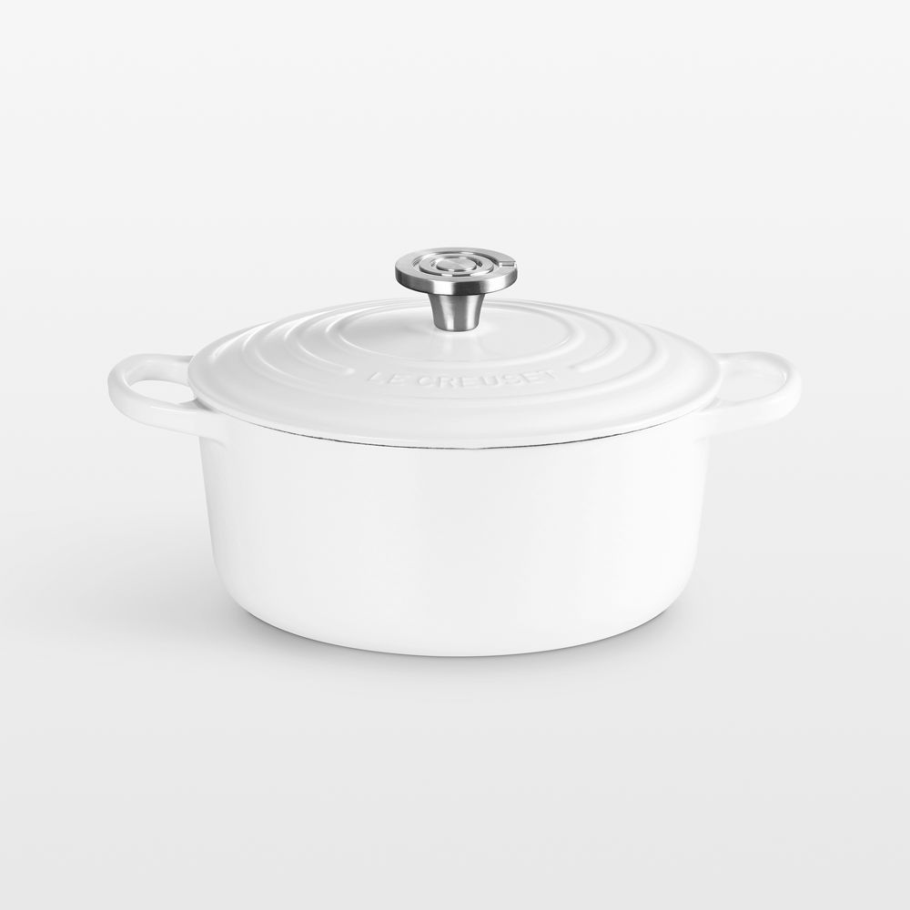 Le Creuset Signature 4.5-Qt. White Enameled Cast Iron Round Dutch Oven