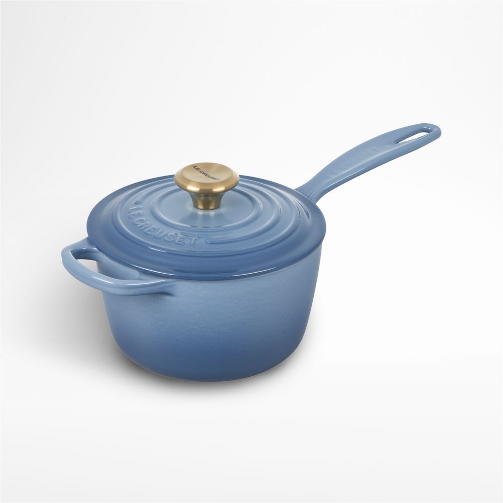 Le Creuset Signature 1.75-Qt. Chambray Enameled Cast Iron Saucepan with Lid