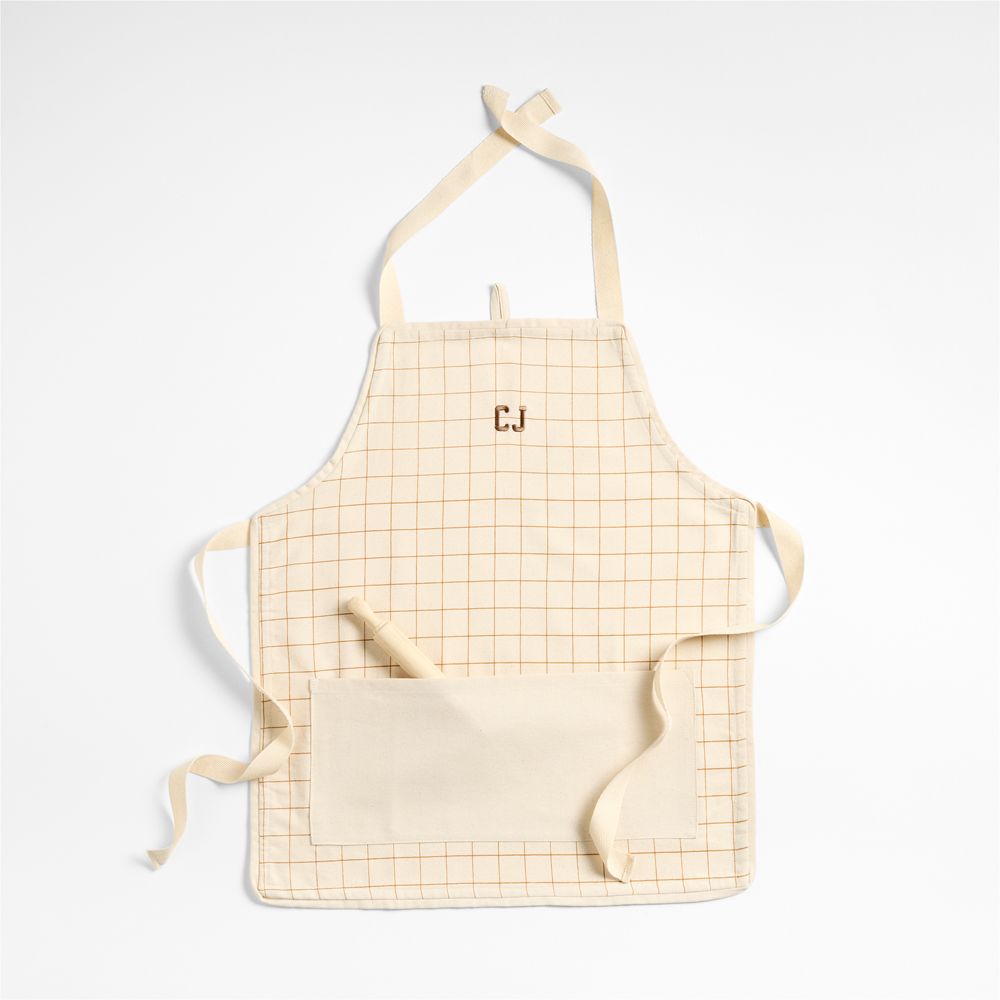 Brown Grid Kids Chef Apron