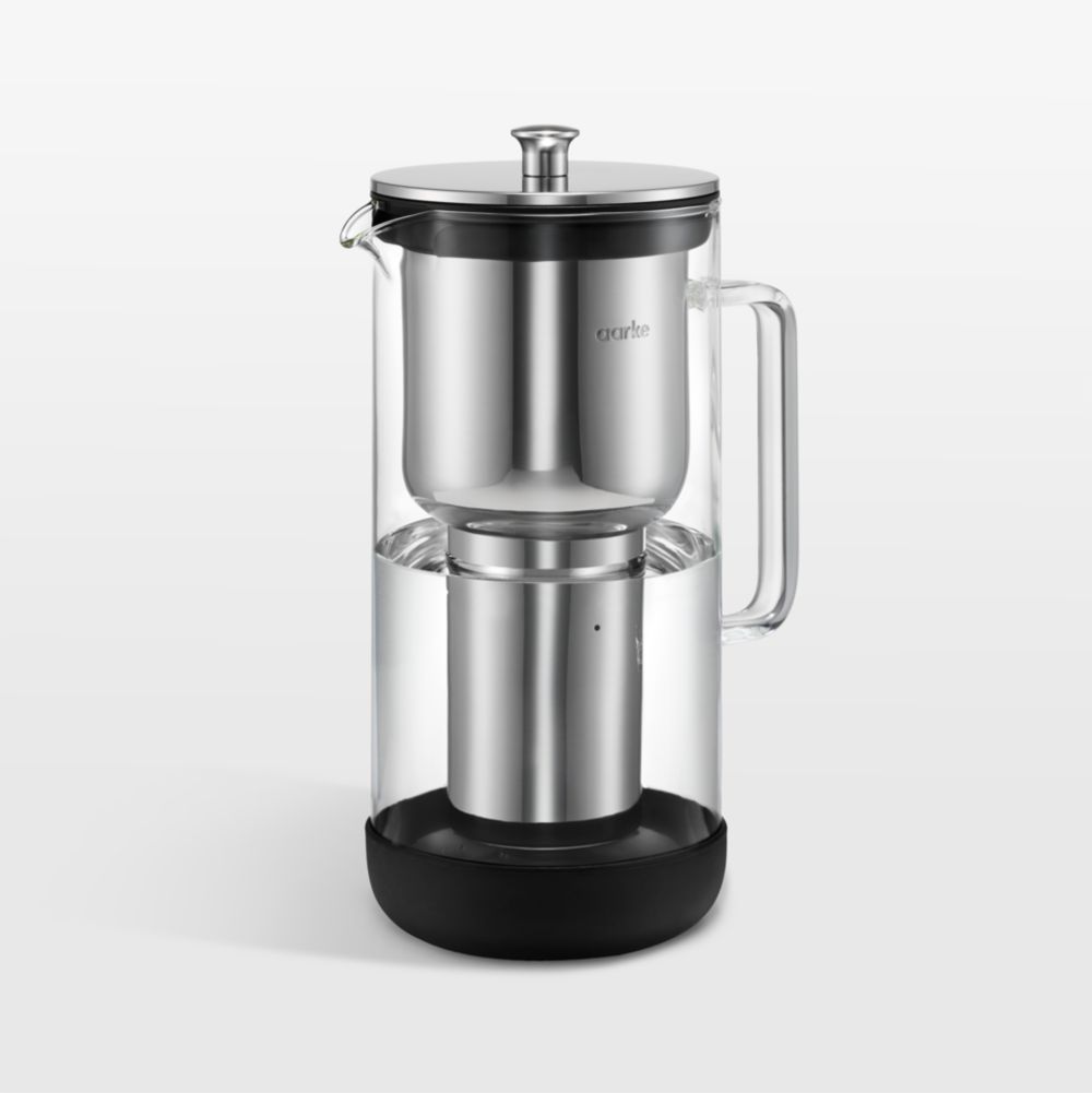 Aarke Purifier Glass Water Pitcher with Stainless Steel Filter