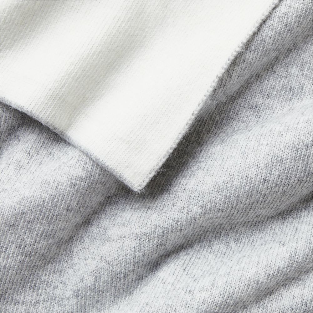 Alternative view of Alpine Cozy Ivory and Grey Reversible 70"x55" Throw Blanket