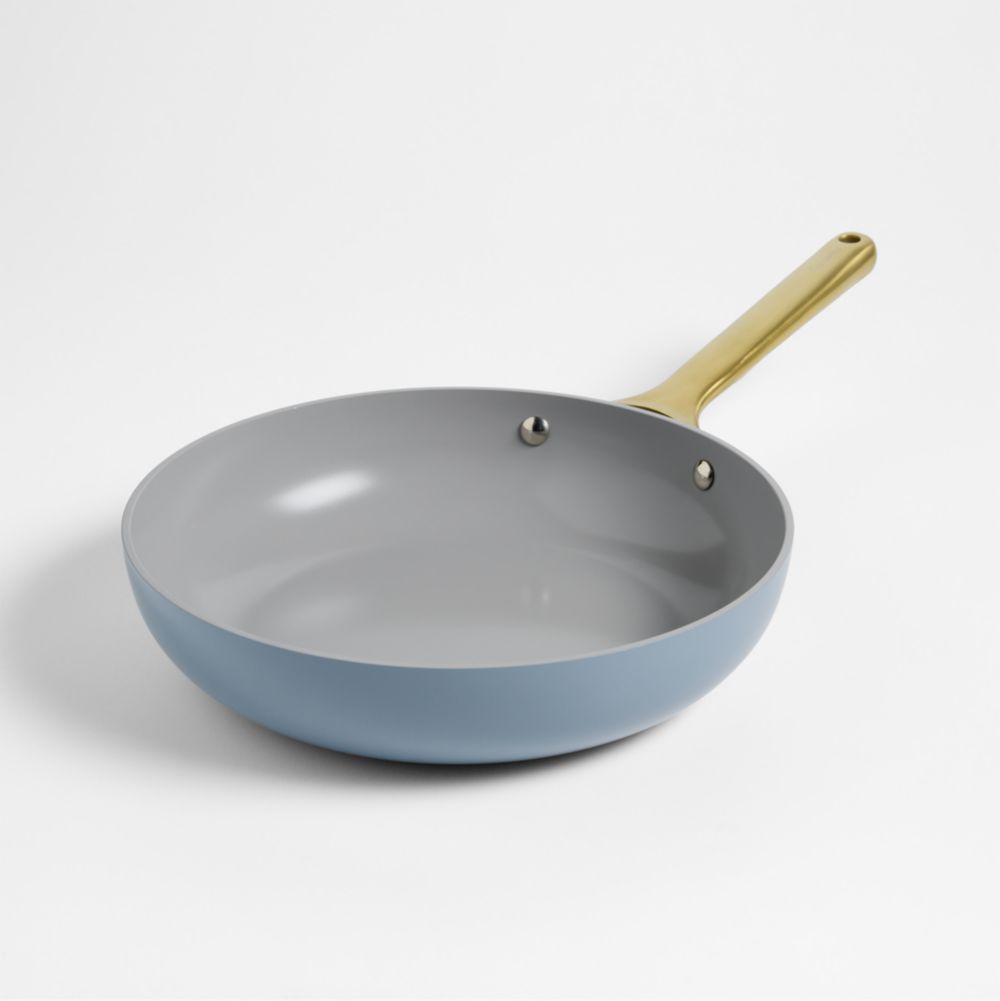 Caraway Blue Lagoon Ceramic Nonstick 10.5" Fry Pan with Gold Hardware