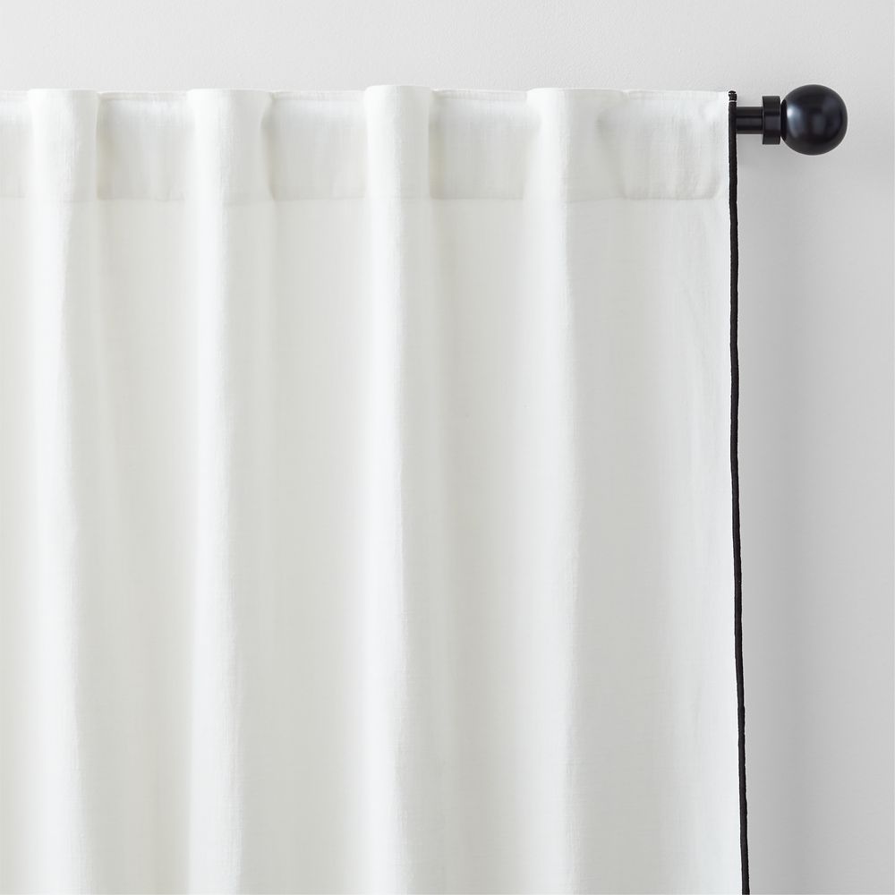 Alternative view of Crisp White Merrow Stitch Organic Cotton Window Curtain Panel