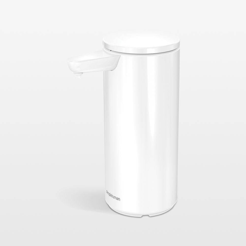 Simplehuman 9oz Sensor Pump, Touch-Free Hand Soap Dispenser, White Steel