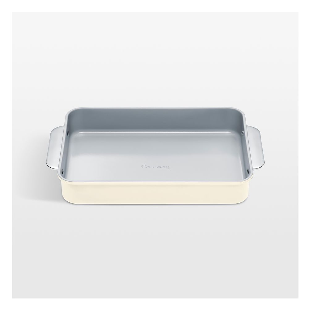 Caraway Cream Ceramic Nonstick Rectangle Pan with Handles