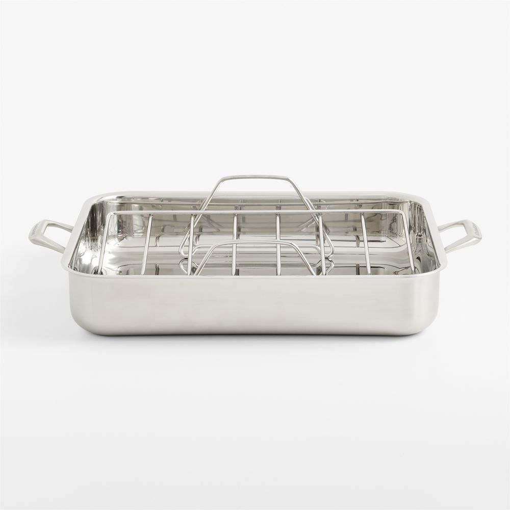 Crate & Barrel EvenCook Stainless Stainless Steel Roaster with Rack