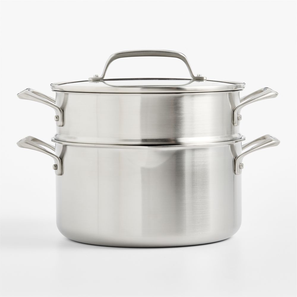 Crate & Barrel EvenCook Stainless 6-Qt. Stainless Steel Multipot with Glass Straining Lid