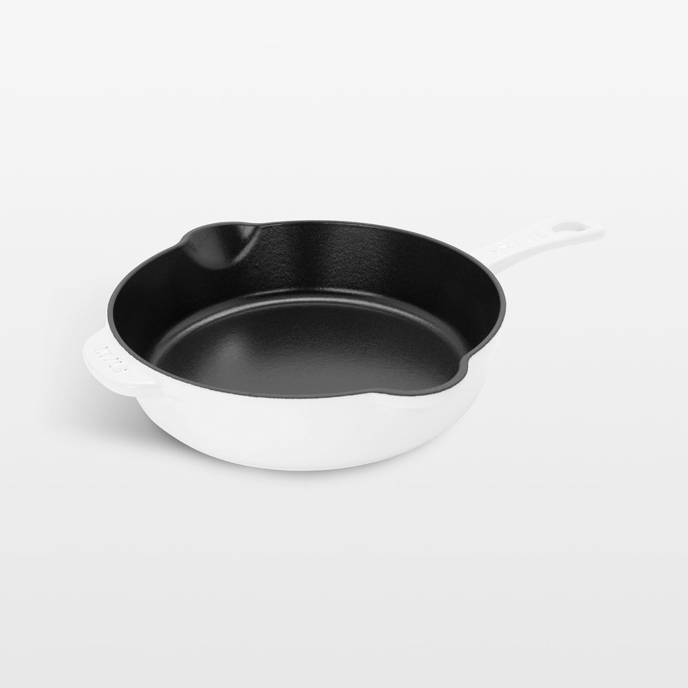Staub 8.5" White Enameled Cast Iron Traditional Deep Skillet