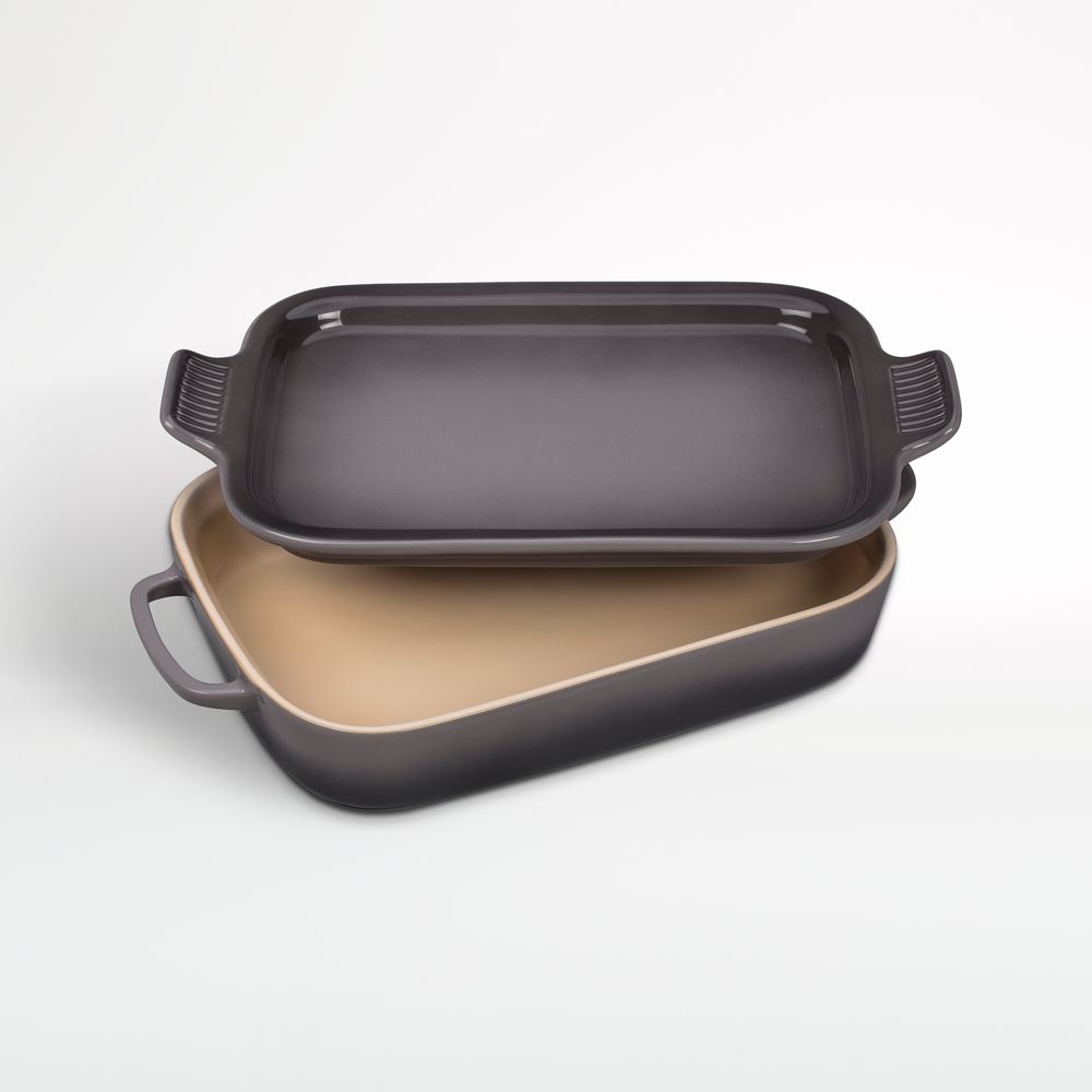 Le Creuset Oyster Rectangular Dish with Platter Lid