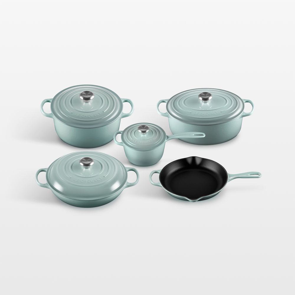 Le Creuset Signature Sea Salt Enameled Cast Iron 9-Piece Cookware Set