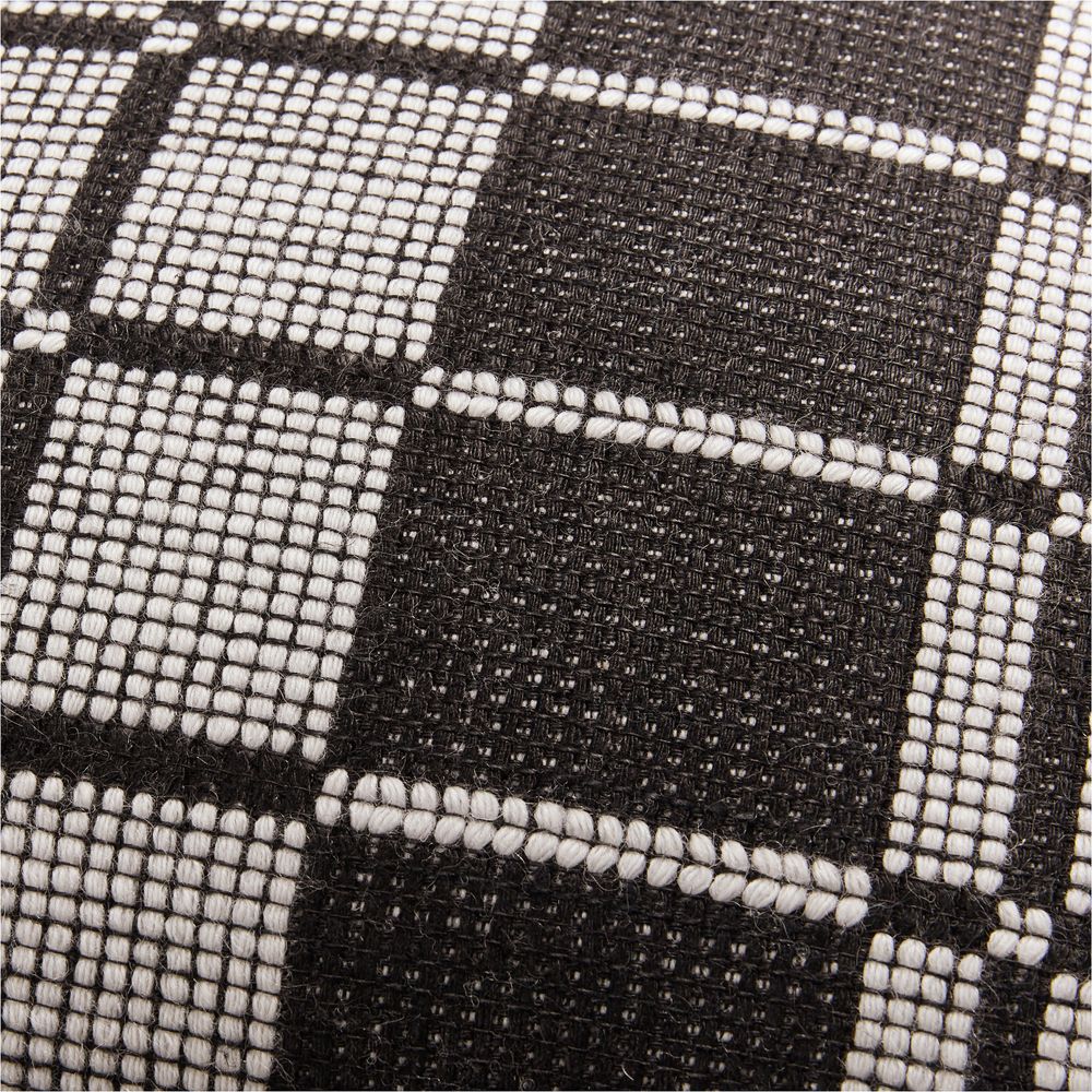 Alternative view of Wool and Linen Blend Plaid 23"x23" Midnight Navy Throw Pillow