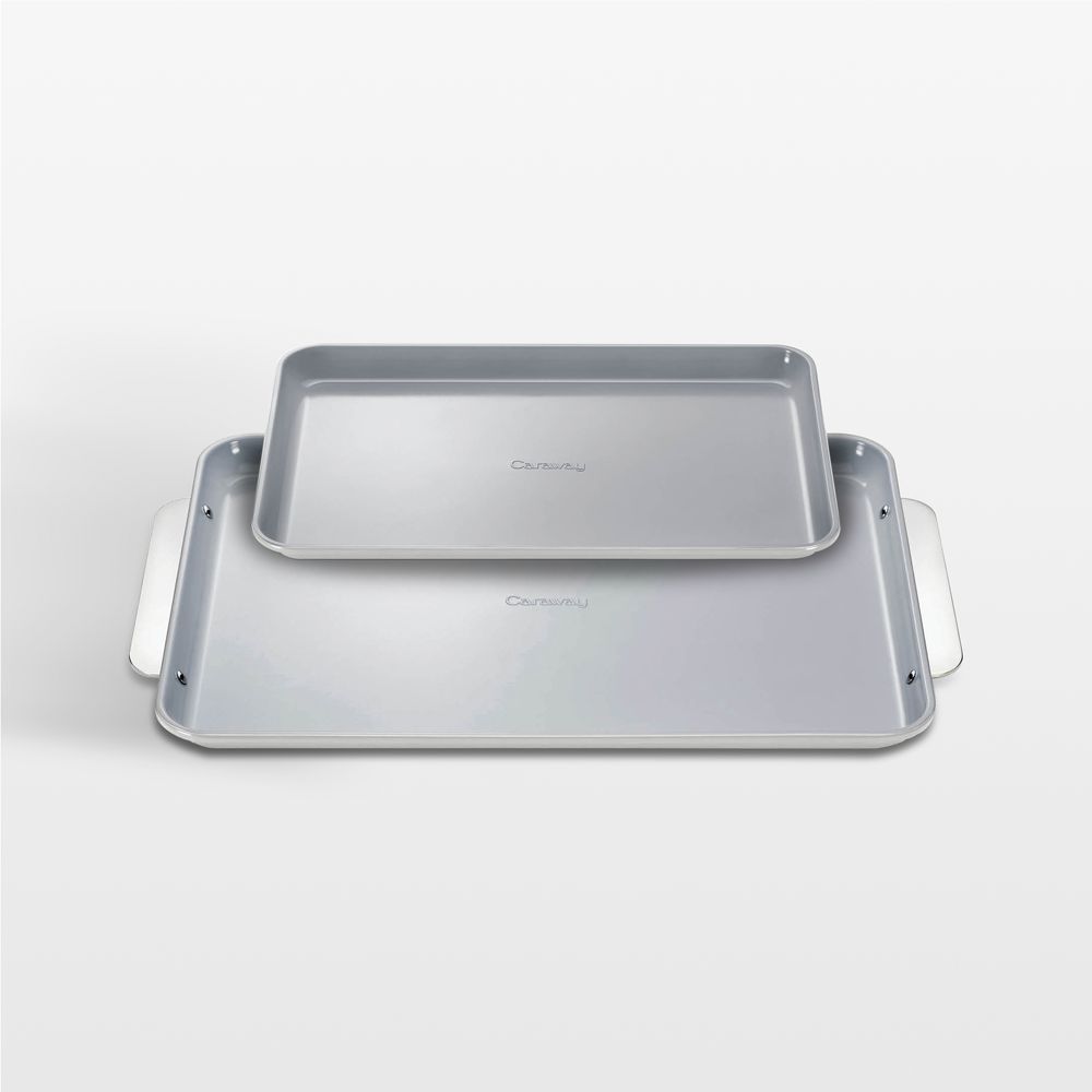Caraway Grey Ceramic Nonstick 2-Piece Baking Sheet Duo