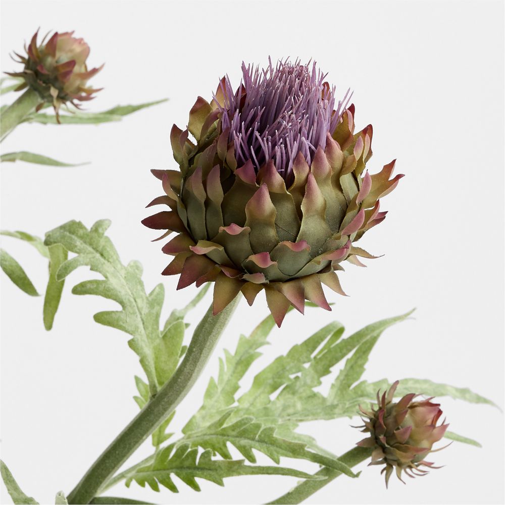 Faux Thistle Stem with Buds 37"- Image 2