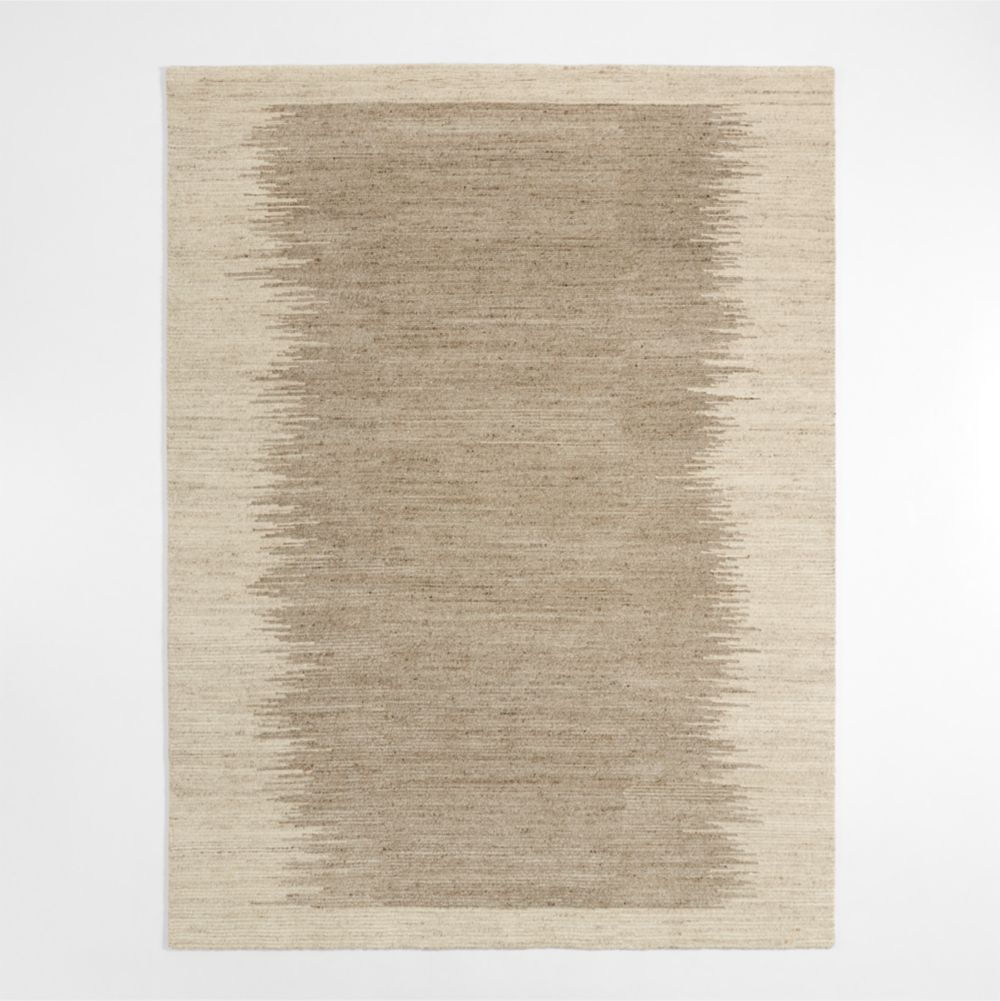 Prague Wool and Viscose Hand-Knotted Ombre Sand Brown Area Rug