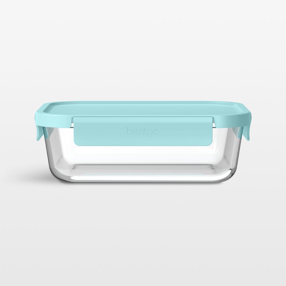 Bentgo Soft Aqua 50.7-oz Leak-Proof Square Glass Food Storage Container with Plastic Lid