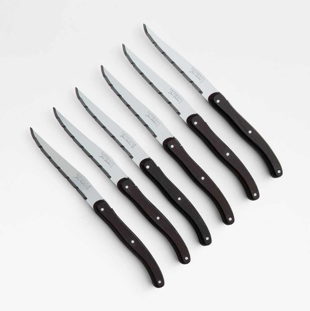 Jean Dubost Laguiole Wenge Wood Steak Knives, Set of 6