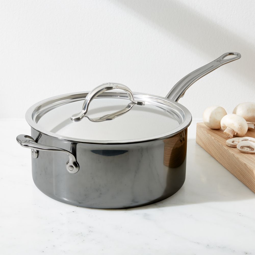 Hestan NanoBond Stainless Steel 4-Qt. Saucepan with Helper Handle and Lid