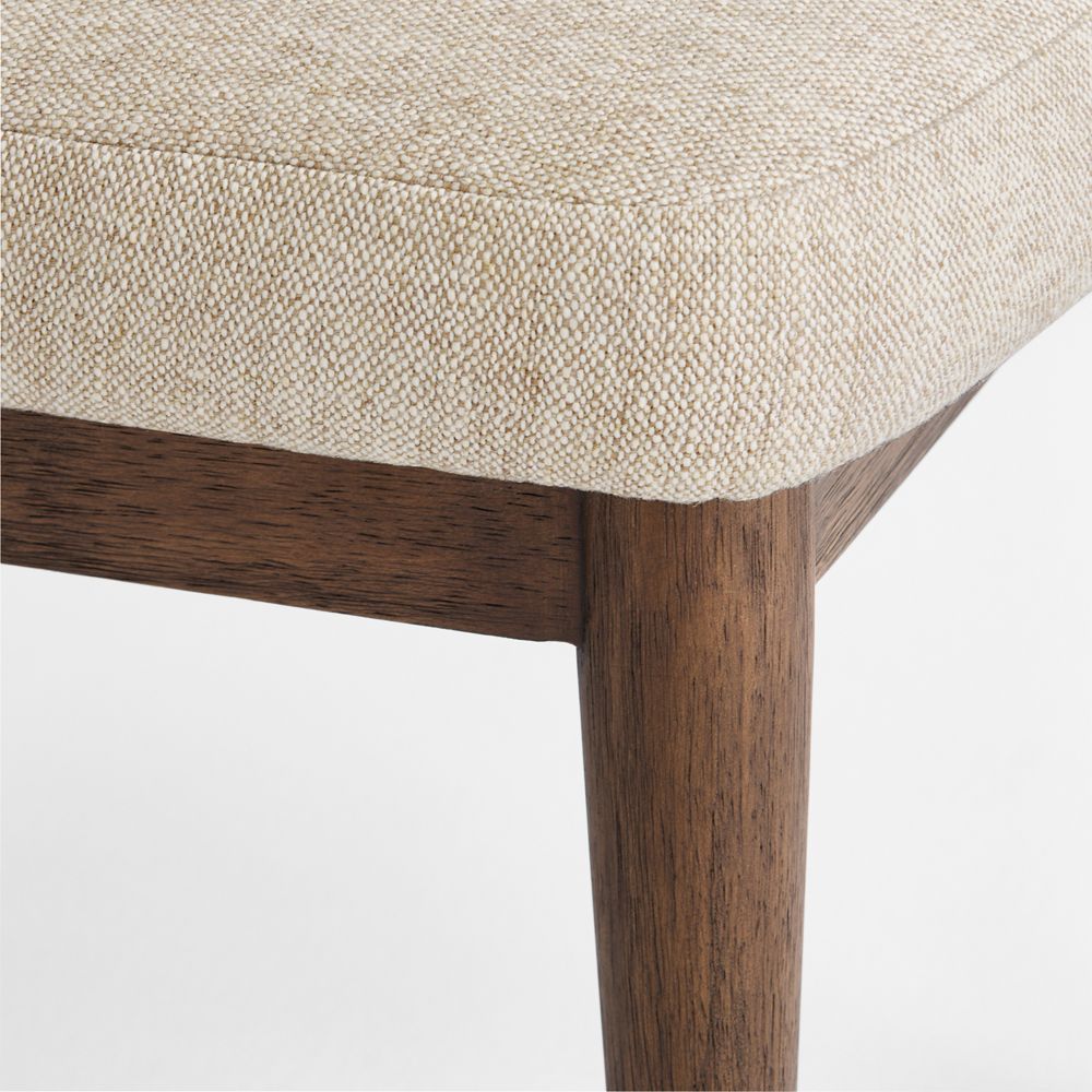 Nord Ivory Upholstered Brown Wood Counter Stool- Image 2