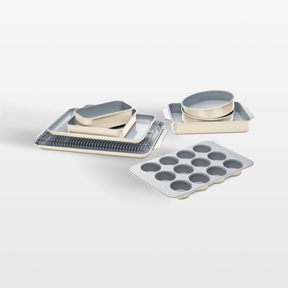 Caraway Cream Non-Toxic Ceramic Nonstick 11-Piece Mega Bakeware Set