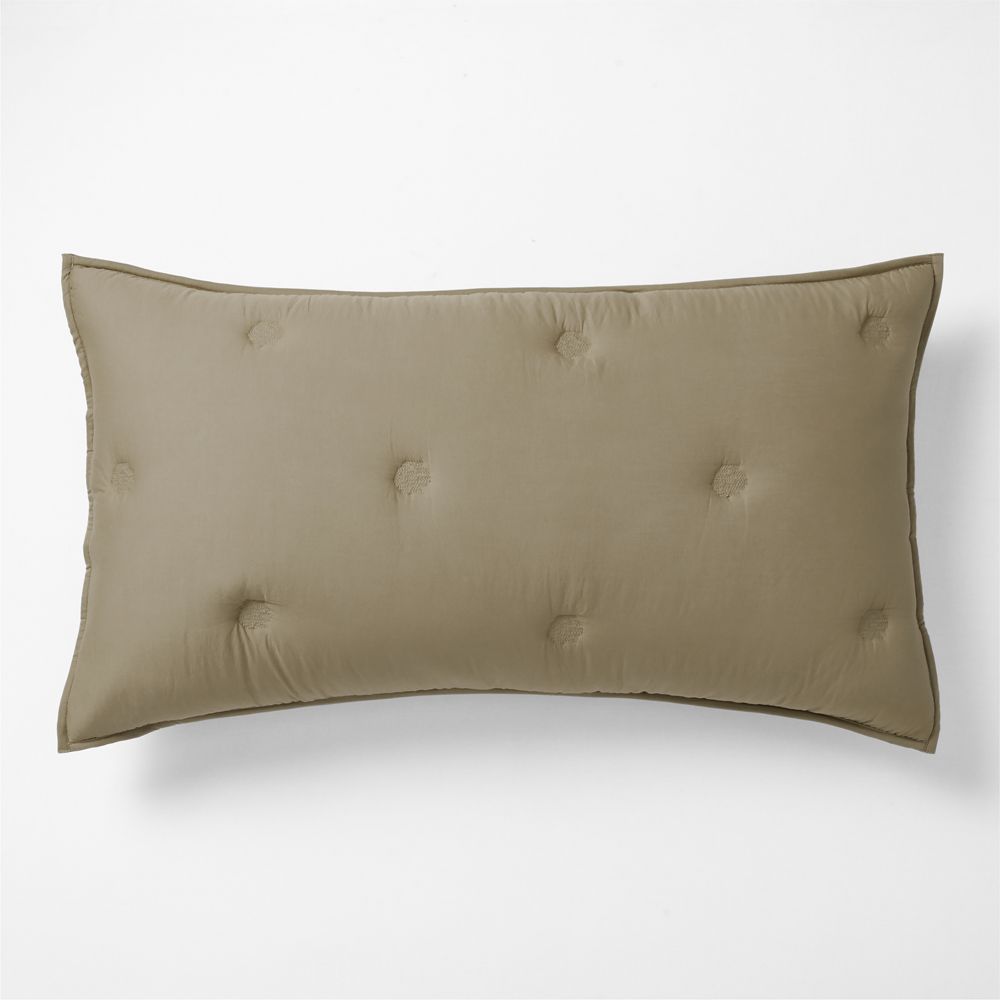Organic Cotton Voile Garden Green Standard Bed Pillow Sham