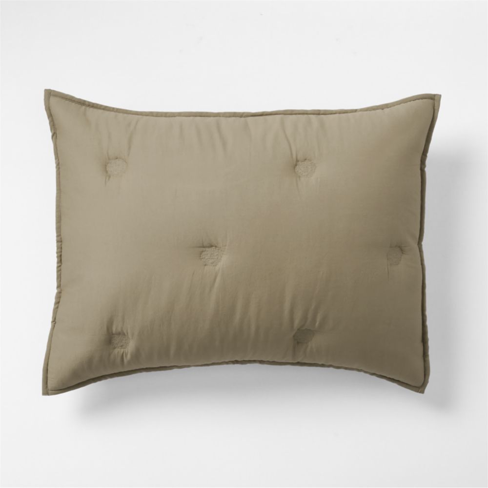 Organic Cotton Voile Garden Green Standard Bed Pillow Sham- Image 3