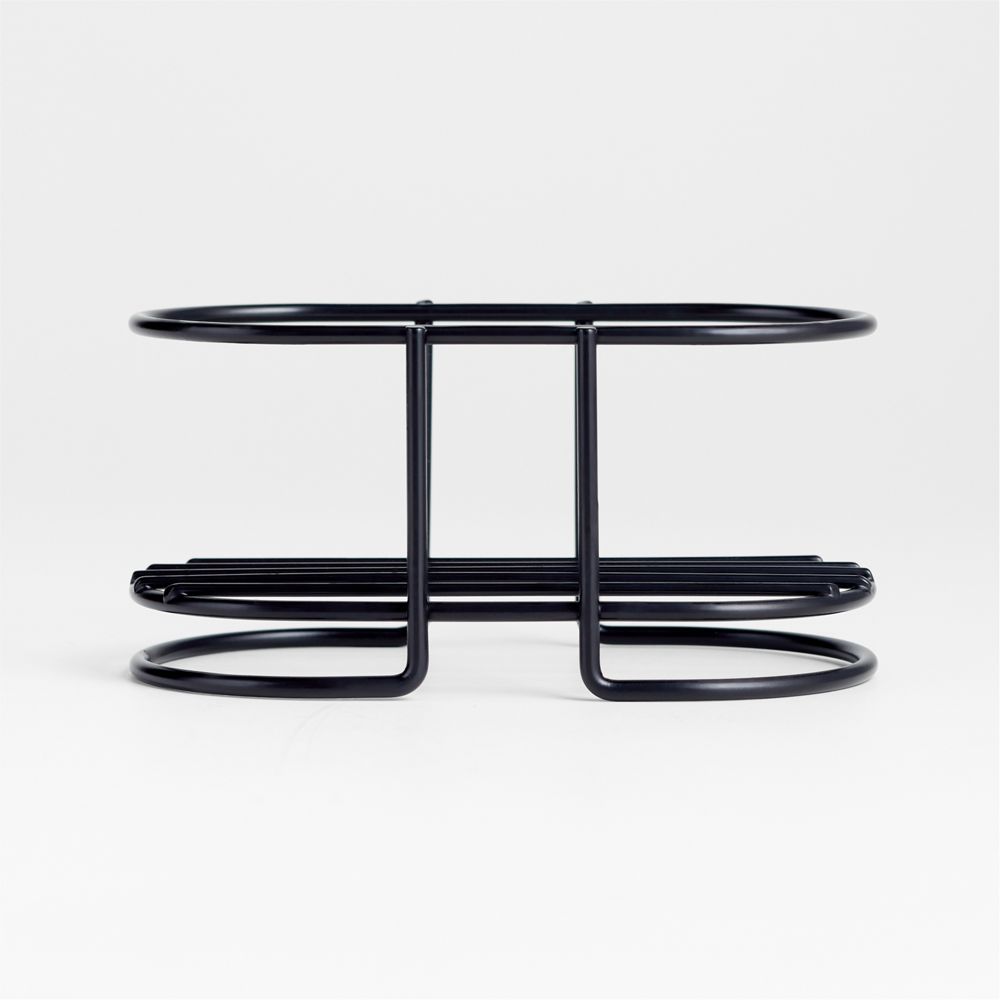 Matte Black Steel 2-Slot Sink Caddy