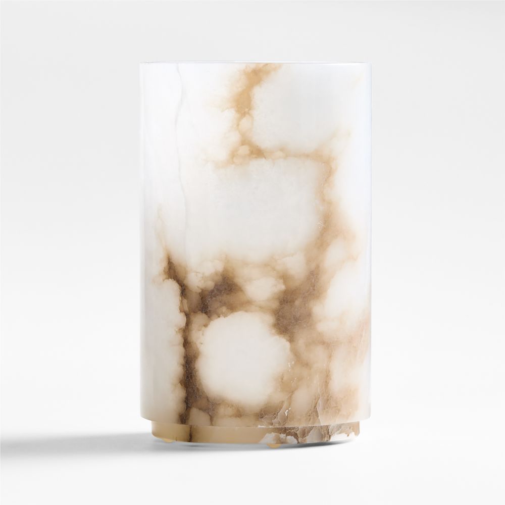 Alabaster Hurricane Pillar Candle Holders