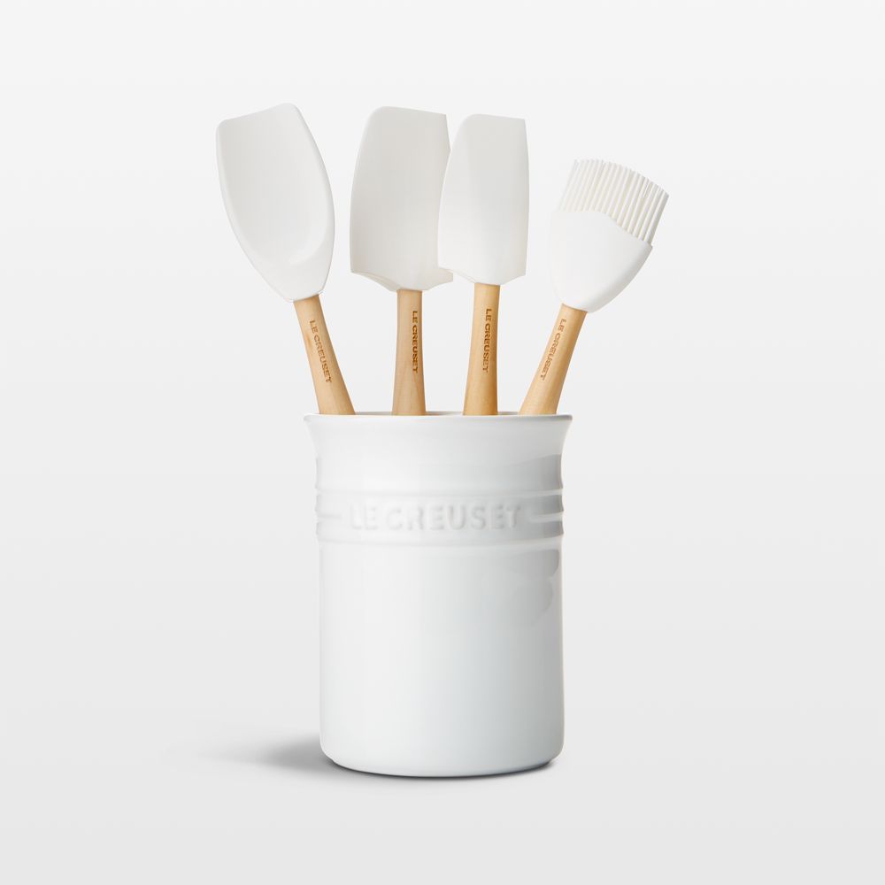 Le Creuset White 5-Piece Utensil Crock Set