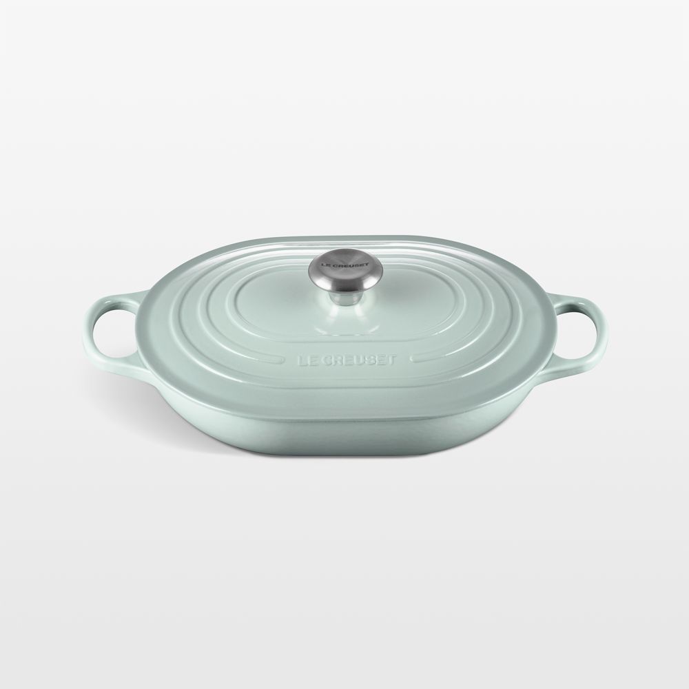 Le Creuset 3.75-Qt. Sea Salt Enameled Cast Iron Covered Oval Casserole Dish