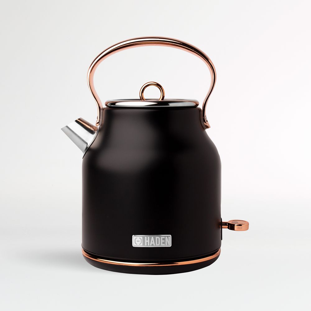 HADEN Black and Copper Heritage Electric Kettle