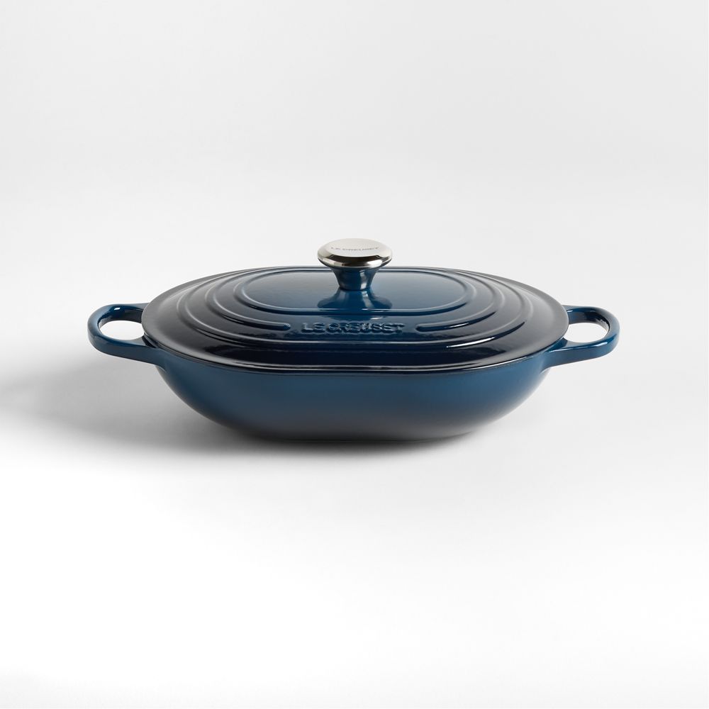 Le Creuset 3.75-Qt. Nuit Enameled Cast Iron Covered Oval Casserole Dish