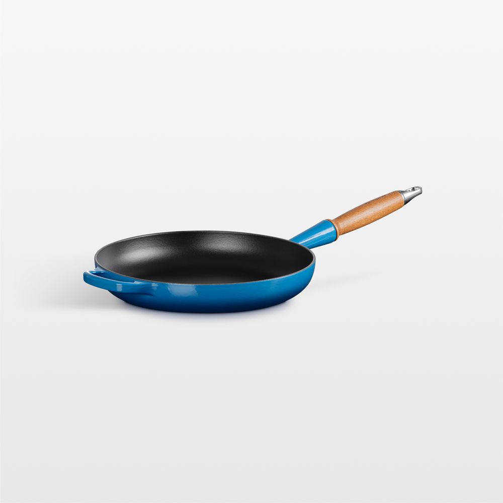 Le Creuset Signature 10.25" Marseille Enameled Cast Iron Skillet with Wooden Handle