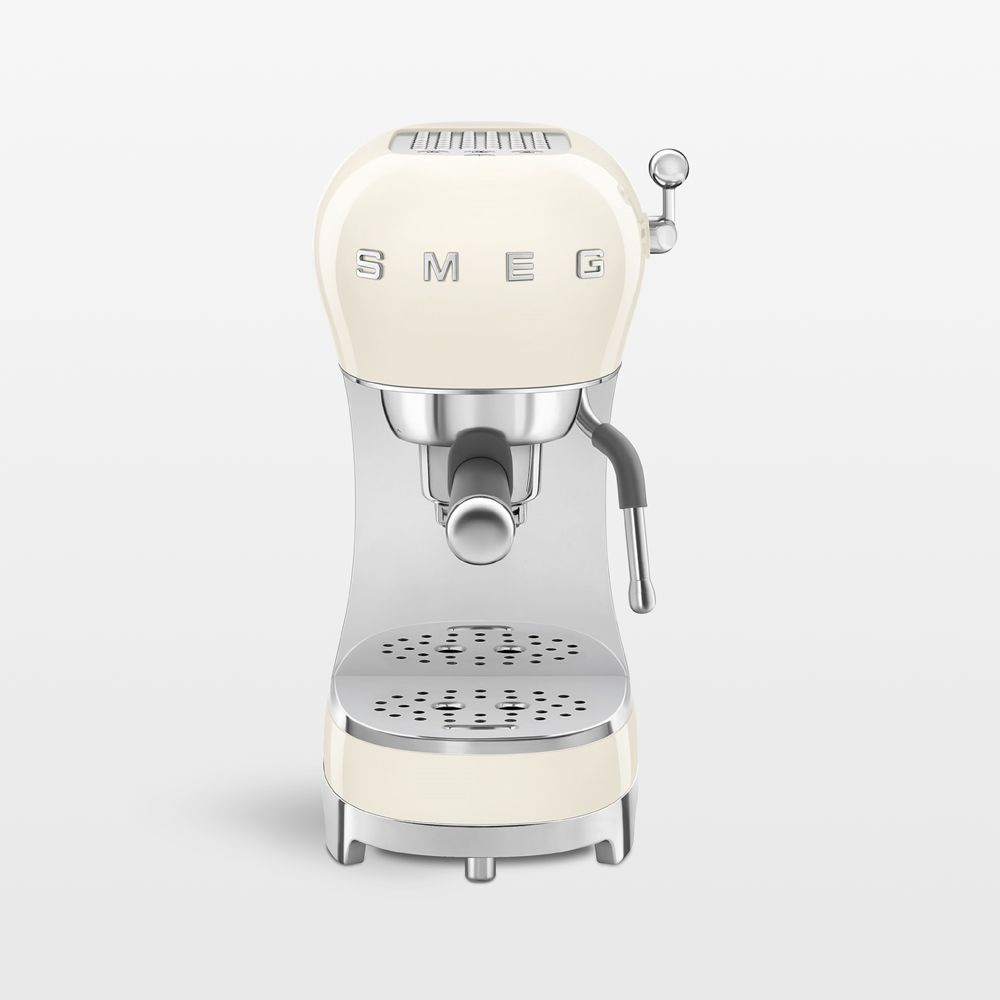 SMEG Cream Retro Manual Espresso Machine with Steam Wand