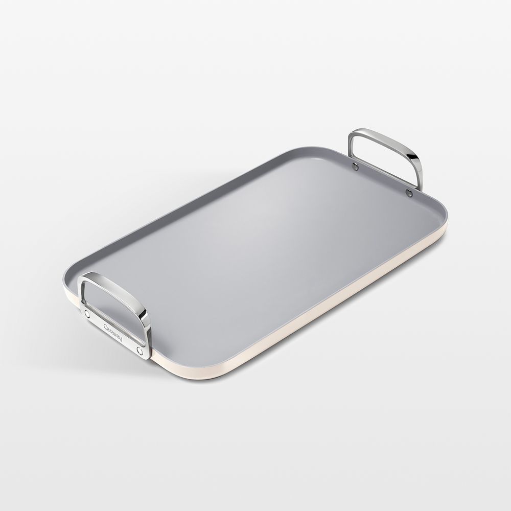 Caraway Cream Ceramic Nonstick Double Burner Griddle
