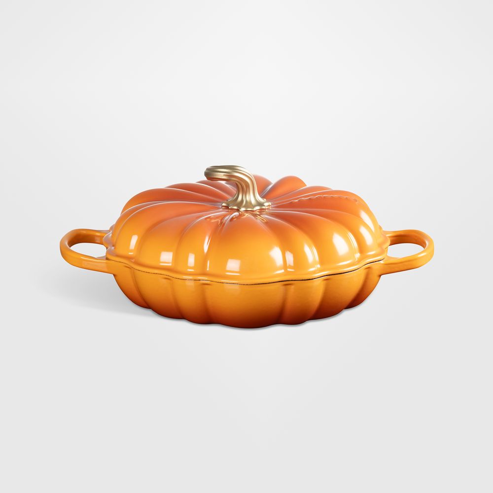 Le Creuset 2.75-Qt. Persimmon Enameled Cast Iron Figural Pumpkin Braiser