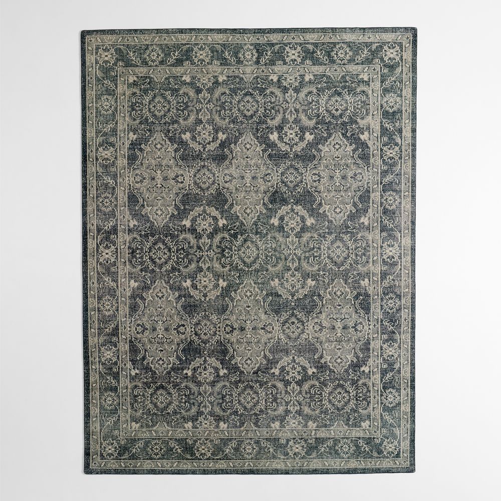 Amalfi Wool Traditional Hand-Knotted Navy Blue Area Rug