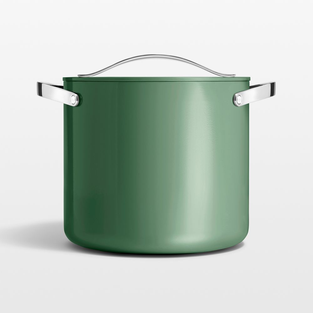 Caraway Cookware Plus Sage Ceramic 12-Qt. Stock Pot with Lid