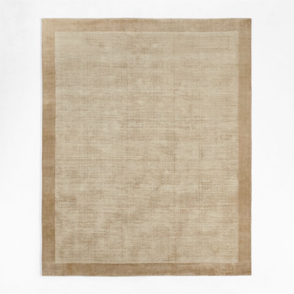 Laval Border Viscose Handwoven Taupe Area Rug