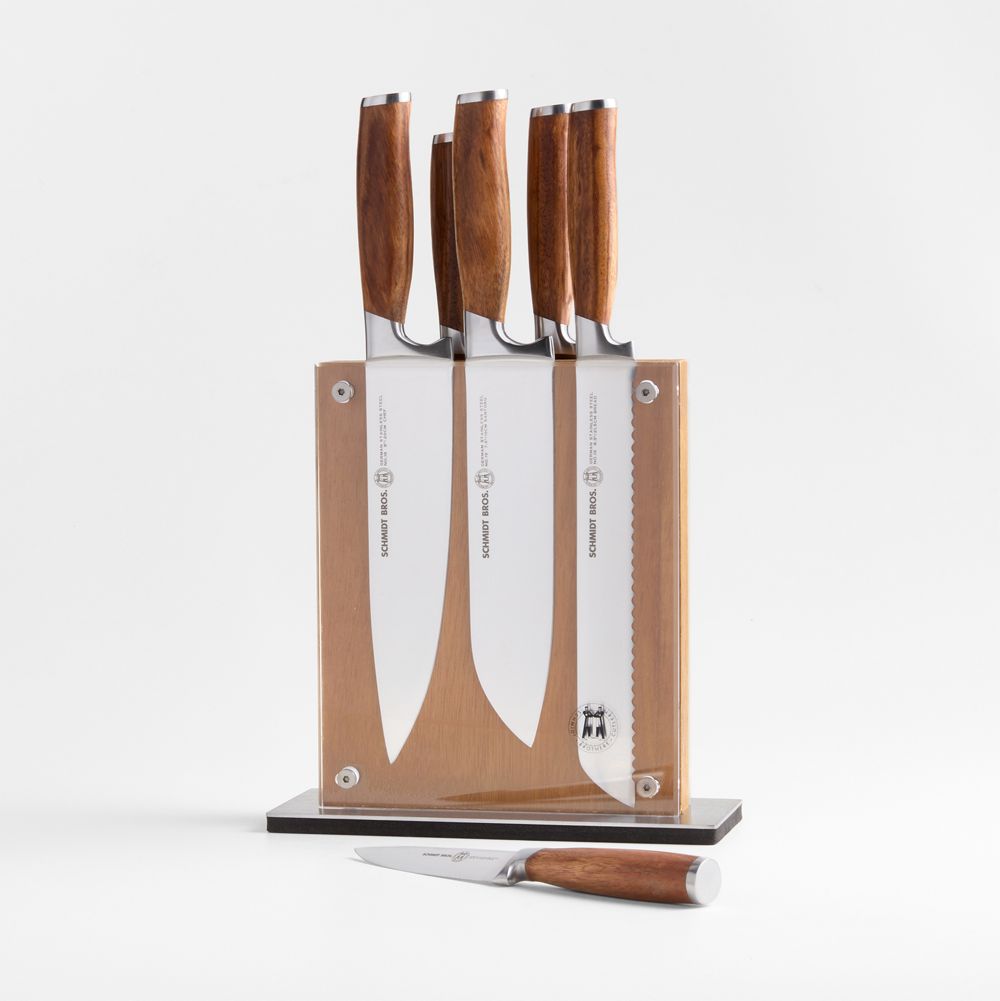 Schmidt Brothers Zebra Wood 7-Piece Knife Block Set