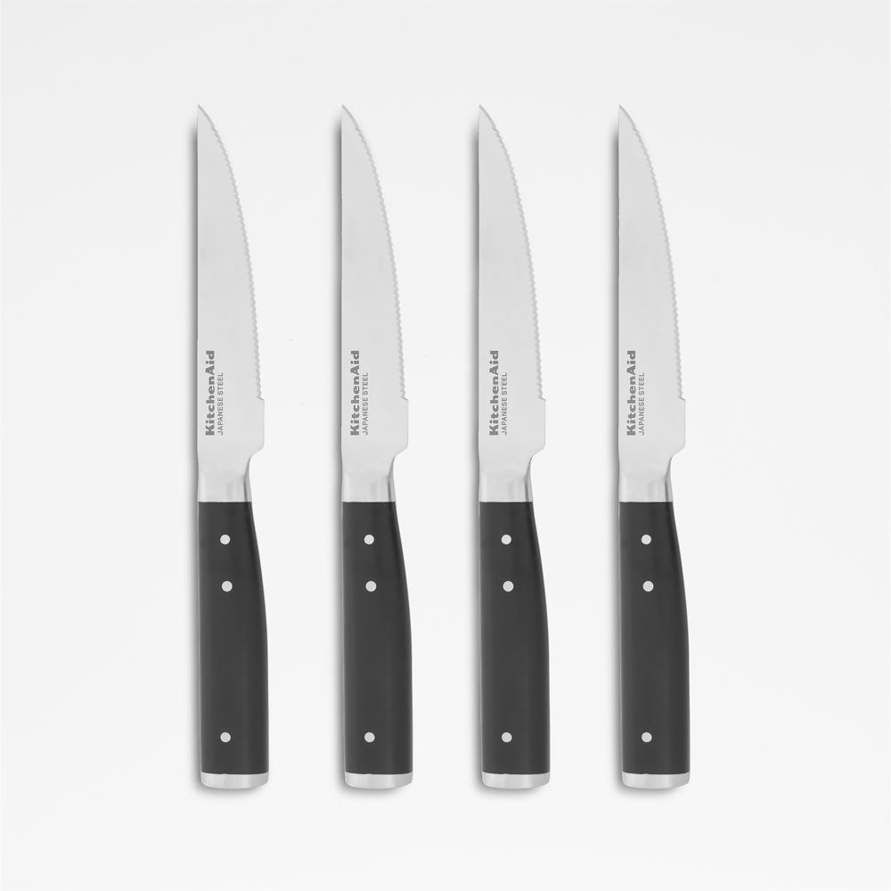 KitchenAid Gourmet 4-Piece Black Steak Knife Set