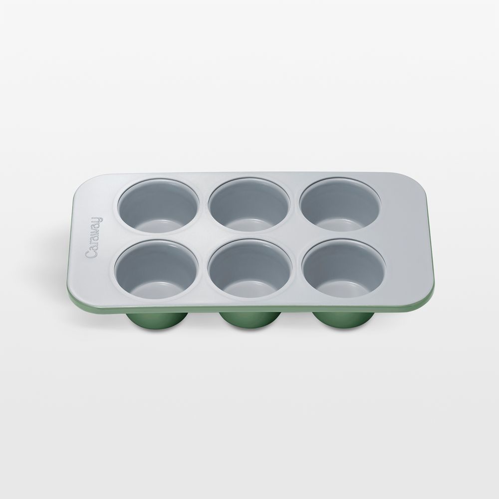 Caraway Sage Ceramic Nonstick 6-Cup Muffin Pan