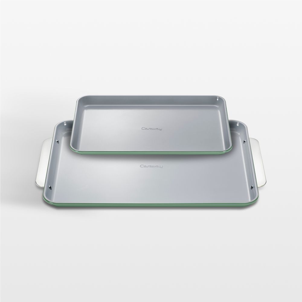 Caraway Sage Ceramic Nonstick 2-Piece Baking Sheet Duo